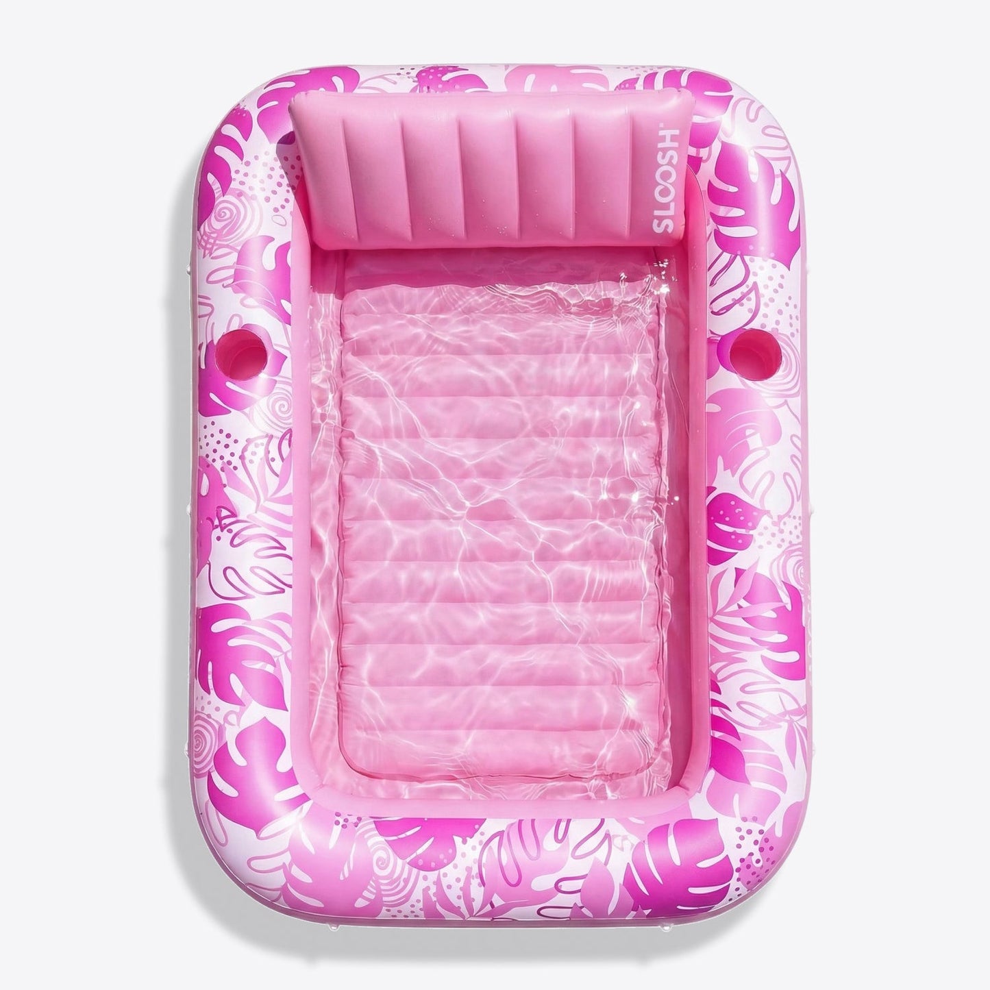 FLOWT Inflatable Tanning Pool Lounger Float – XL 85"×57" PINK