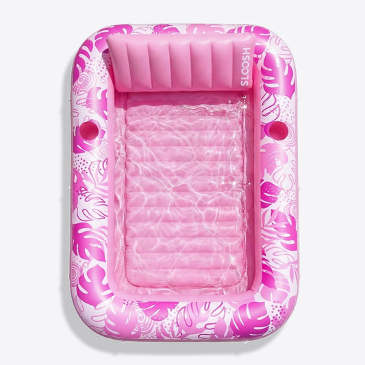 FLOWT Inflatable Tanning Pool Lounger Float – XL 85"×57" PINK