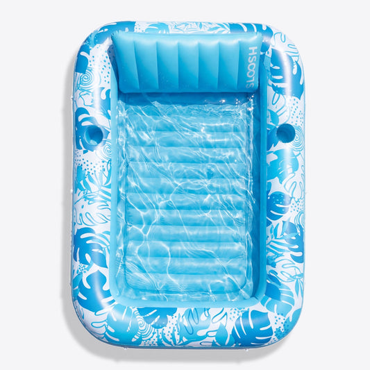 FLOWT Inflatable Tanning Pool Lounger Float – XL 85"×57" BLUE