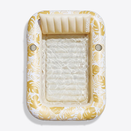 FLOWT Inflatable Tanning Pool Lounger Float, Creamy XL, 85" x 57