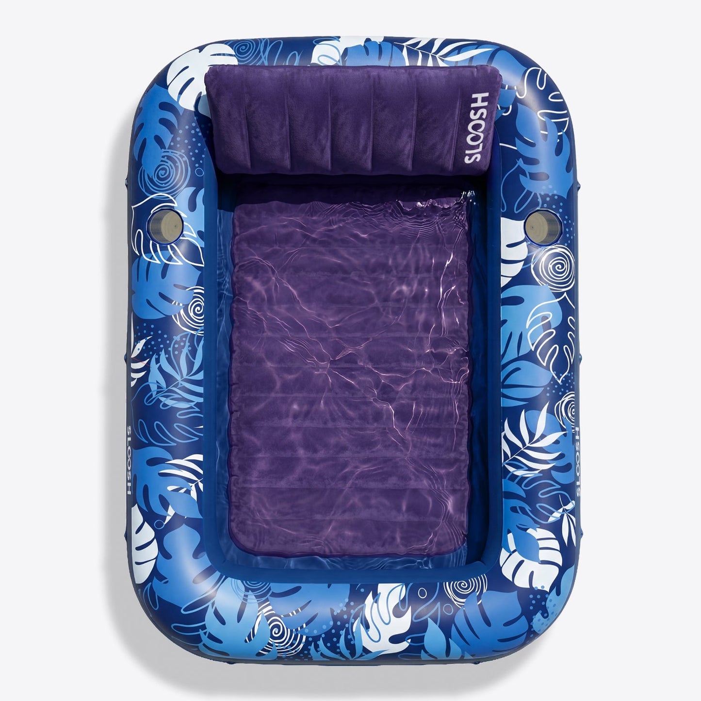FLOWT Inflatable Tanning Pool Lounger Float – XL 85"×57" Purple